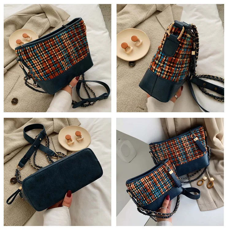 

2019 Autumn New Style WOMEN'S Bag Korean-style Spiraea Woolen Square Sling Bag Exposure Variety Back Method Ladies' Large Small