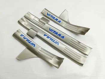 

4 Pcs / set Stainless Steel Door Sill For Suzuki Vitara 2015 2016 Door Slipper Plate Car Accessories Car-Styling