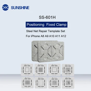 

SS-601H Tin Planting Double-Sided Double Slot Positioning Fixture Steel Net Repair Template Set For iPhone A8 A9 A10 A11 A12