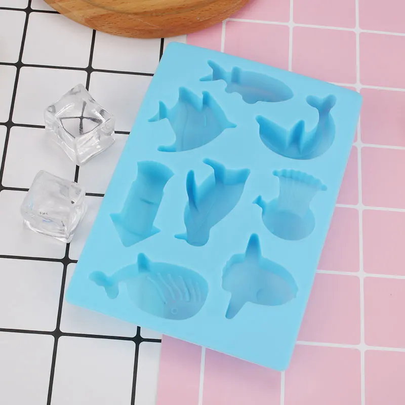 3D ледяная форма для питья морских животных оригинальность кубик льда для виски плесень Экономичные коктейли для выпечки синий лоток для льда Форма для фруктов Кухня