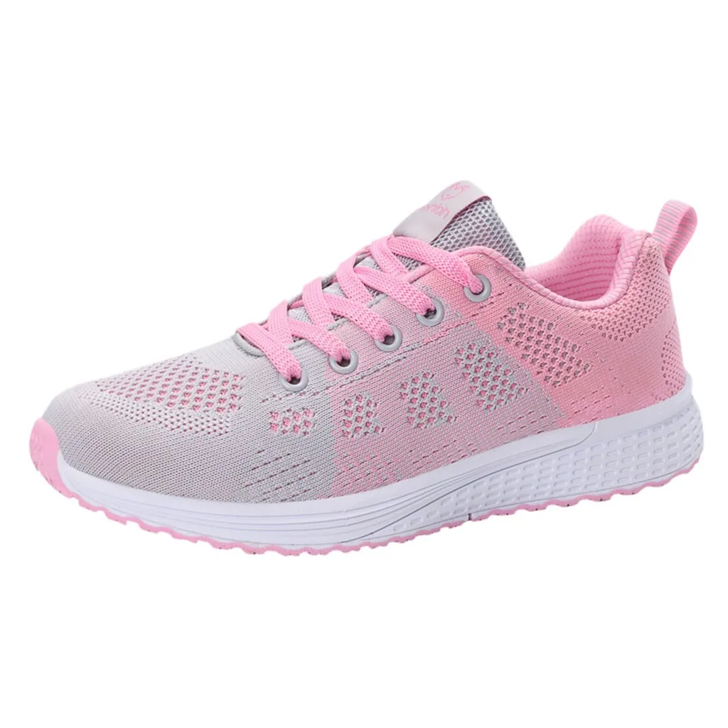 KANCOLLE Ladies Fashion Casual Simple Leisure Mesh Breathable Lace-Up Sneakers Walking Comfortable Outdoor Running Shoe 104#4