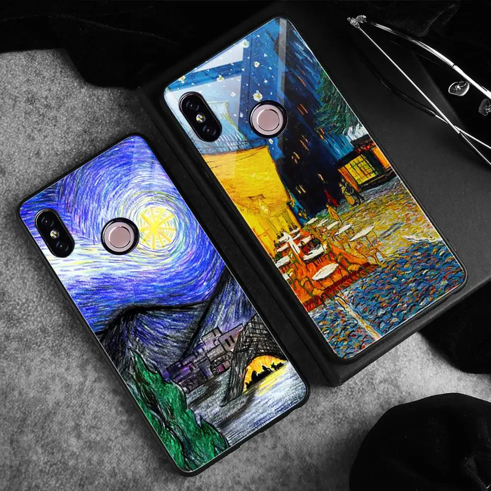 Чехол из закаленного стекла с художественным рисунком для Xiaomi redmi note 8 7 |