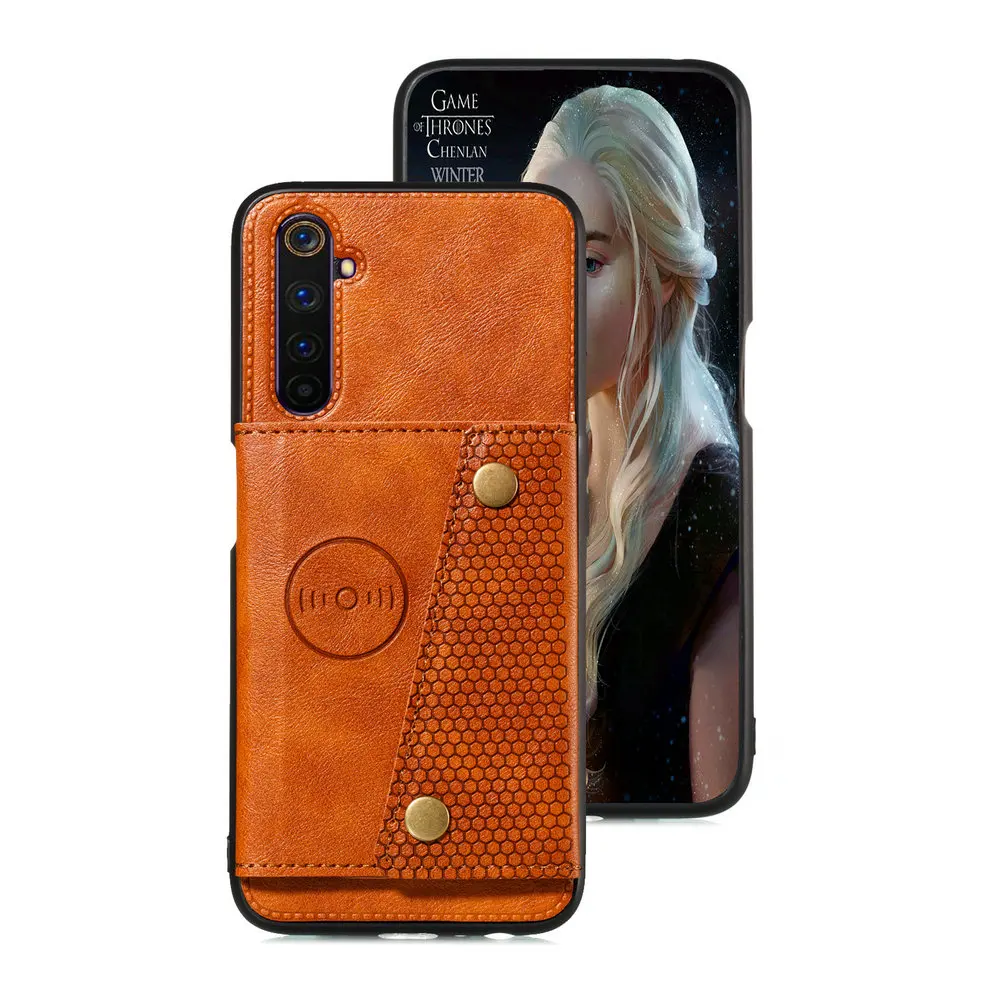 Realme6 Pro Чехол книжка Realme C3 C17 задняя крышка бампер для OPPO 7 Кожаный чехол кошелек 6 5