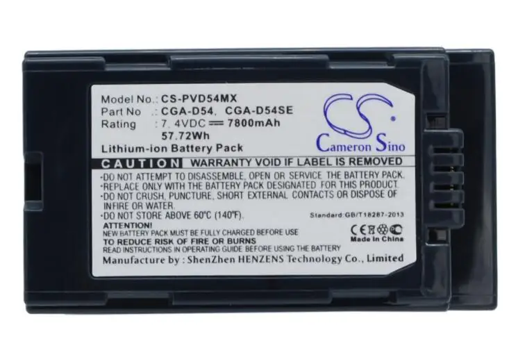 Cameron sino 7800 мА/ч, батарея для цифрового фотоаппарата PANASONIC AG-DVC180A DVC30 DVC30E DVC32 DVC33 DVC60 DVC60E DVC62 DVC63 DVC80 DVX100 DVX100A