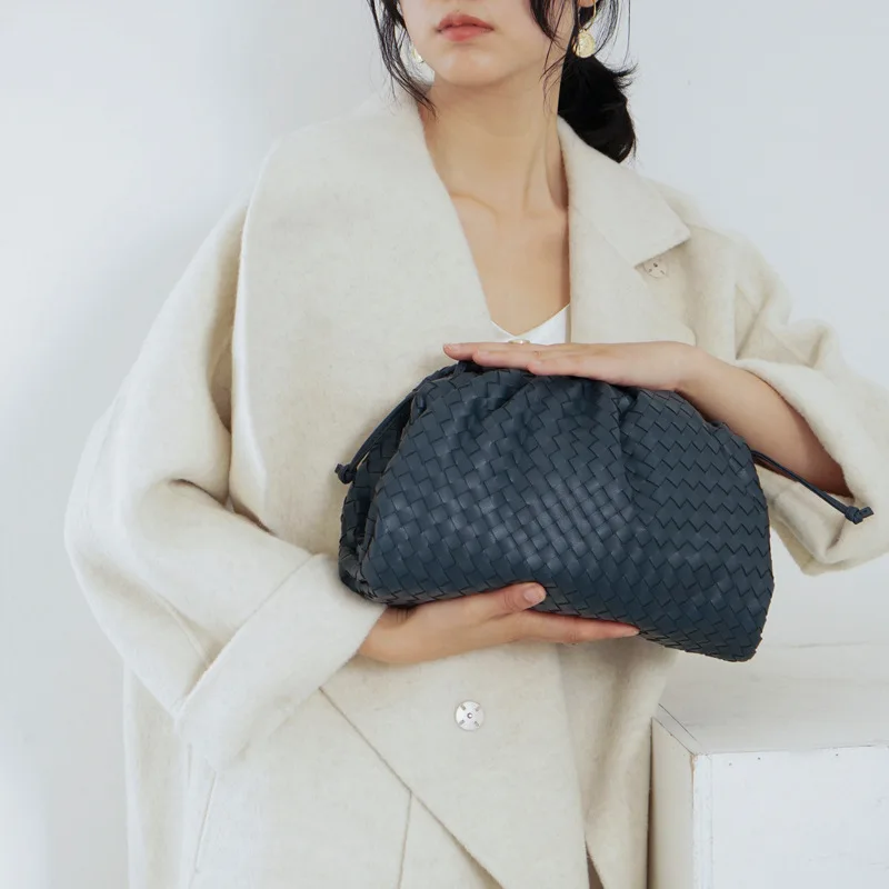 

Genuine Leather Clasp Pouch Purse Luxury Brand Designer Women Clutch Bag Female Crossbody Shoulder Bags Cloud Shape Louis Brand