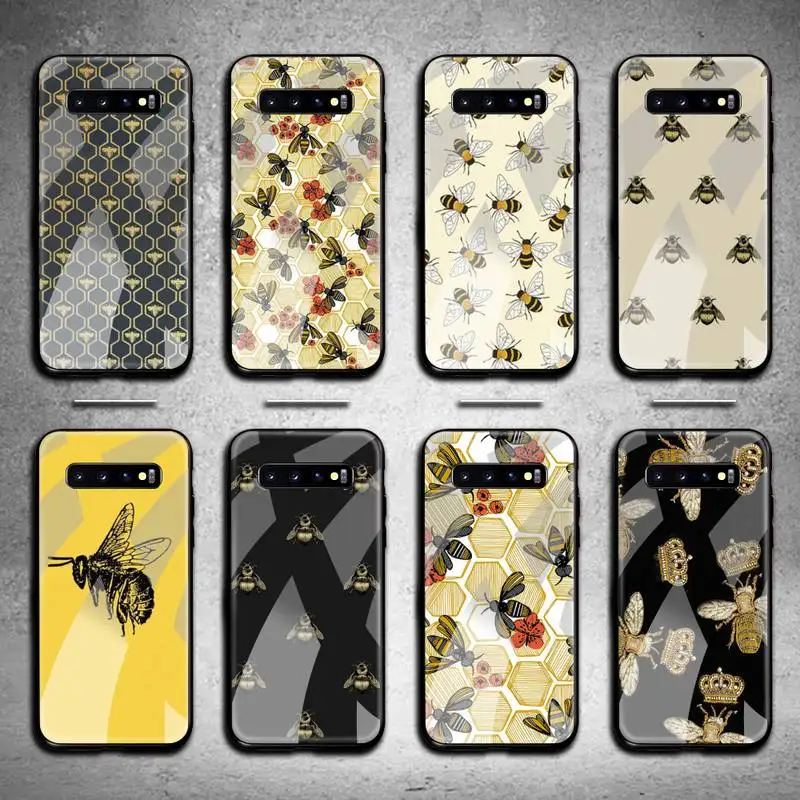 Итальянский роскошный брендовый чехол bee для телефона закаленное стекло Samsung S20