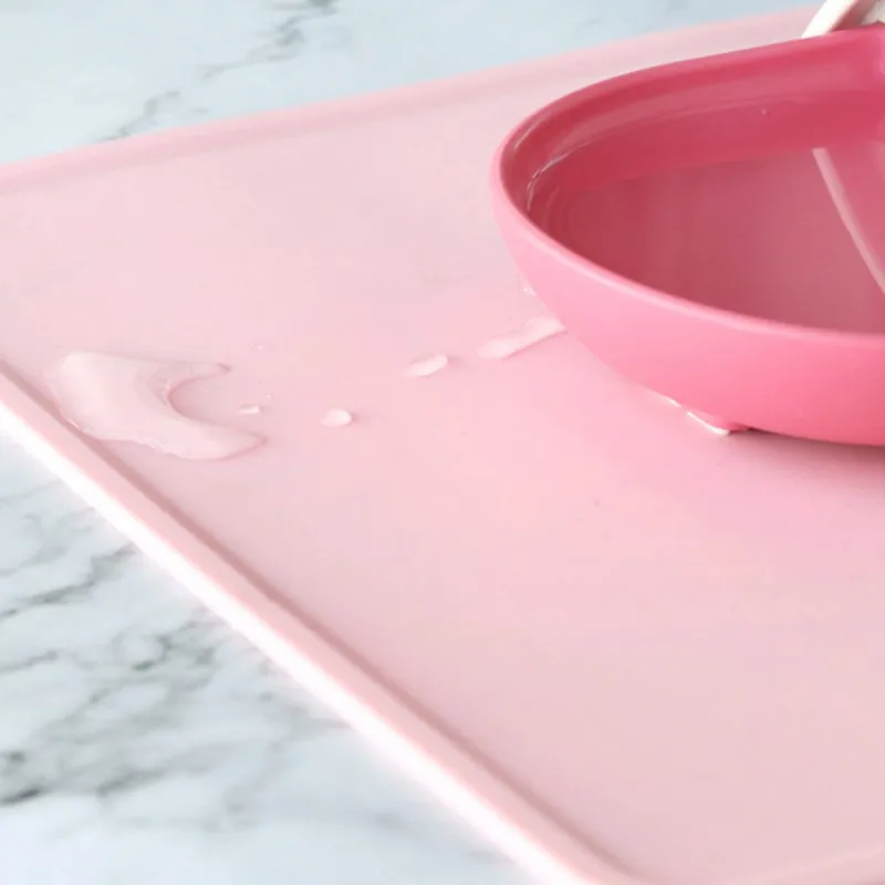 Protable Pet Silicone Non-slip Food Mat Dog Reusable Waterproof Food Tray Pet Anti-leak Placemat