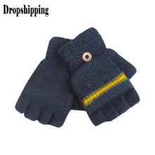 Разоблачающие пальцы Лоскутные перчатки с кнопками водительские лыжные игры мобильный телефон теплые перчатки панельные Полиэстер перчатки без пальцев luvas# ZC