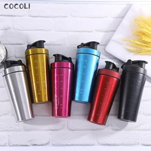 Шейкер для протеина из нержавеющей стали, бутылка для тренажерного зала, шейкер для спортивного молочного коктейля, миксер, бутылка для воды, сывороточный протеин для фитнеса, без бисфенола