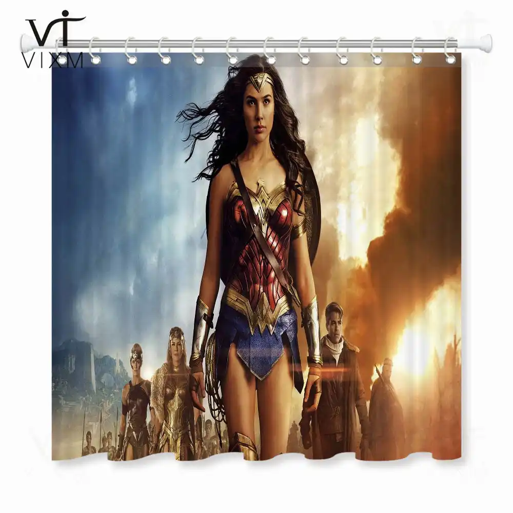 Vixm Home Movie Shower Curtains Wonder Woman Bathroom Curtain