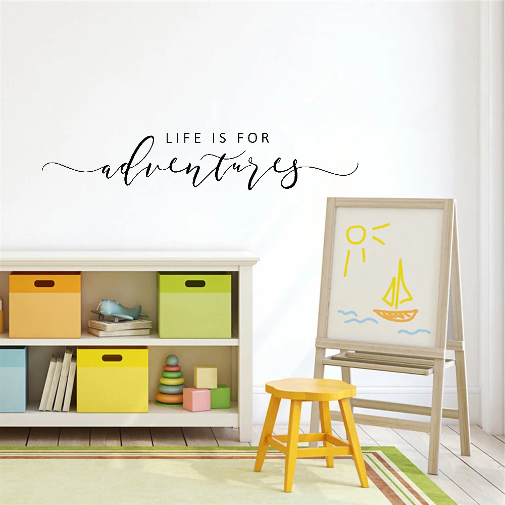 Настенная Наклейка с надписью Life is for adventures Наклейка на стену цитата вдохновляющая виниловая настенная декорация цитаты украшение для путешествия
