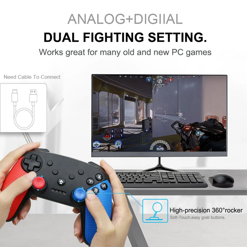 Беспроводной игровой контроллер Bluetooth Joypad для пульта ДУ, консоль NS, геймпад Pro, джойстик для телефона Android/ПК, контроллер