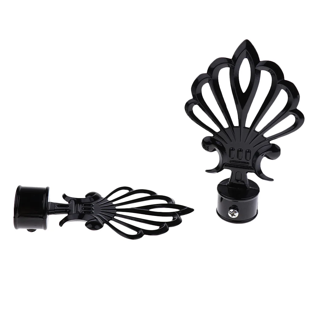 Pair Decorative Window Curtain Rod End Drapery Rail Pole Head Cap fit 28mm Dia. Rods