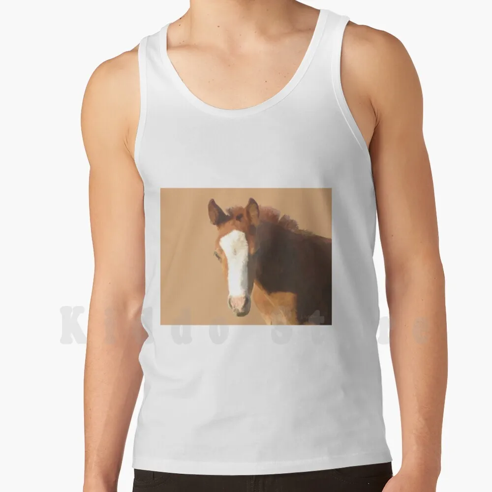 Foxy Foal Canotte Canottiera Senza Maniche Welsh Fox Foal Filly Colt Baby Animal Horse Equine Equine Art Western