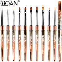 BQAN NEW Rose Gold Nail Art Brush Diamond Gradient Nail Brush Line Painting Brushes Nails Crystal Acrylic Liner Drawing Pen 1