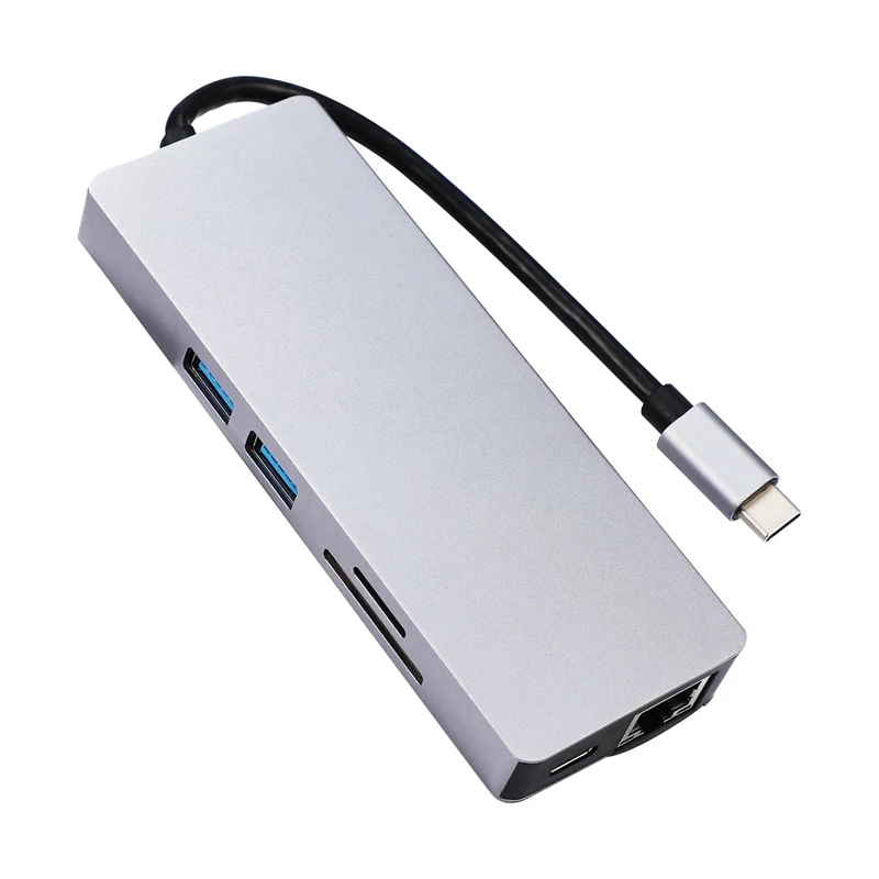 

Dock 3.0 USB Hub Type C to HDMI 4K VGA PD RJ45 Gigabit LAN SD/TF Card HDMI Hub Adapter Station for Macbook Pro Samsung
