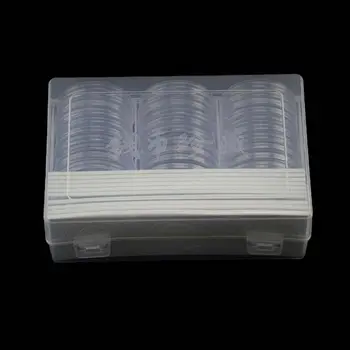 

30Pcs Round 46mm Direct Fit Airtight Coin Capsules Holder Display Collection Case Storage Box With 16/20/25/27/30/38mm Pad Rings