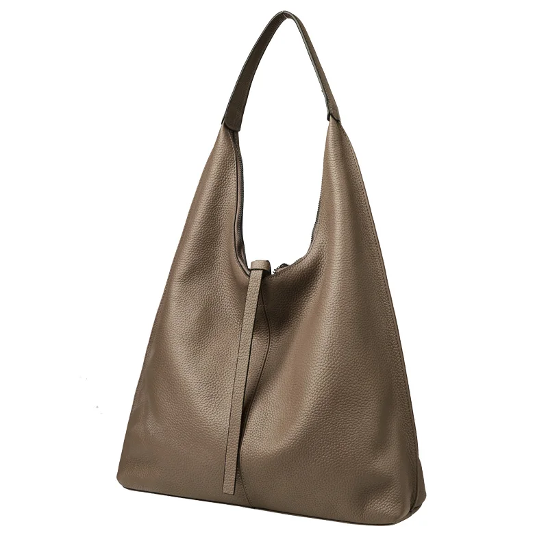 Qiwang Хобо Сумка-тоут черная женская сумка из натуральной кожи сумка через плечо с верхней ручкой Женская Ручная сумка большая сумка основная женская сумка - Цвет: 5563khaki