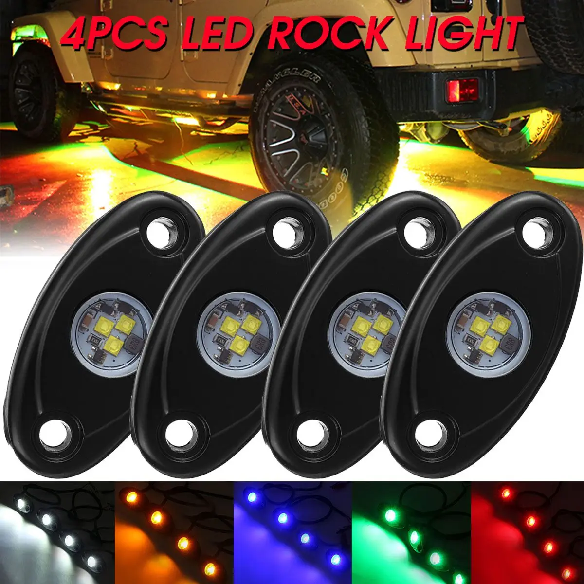 8pcs APP LED Rock Lights JEEP Wrangler OffRoad Glow Under Body Wheel