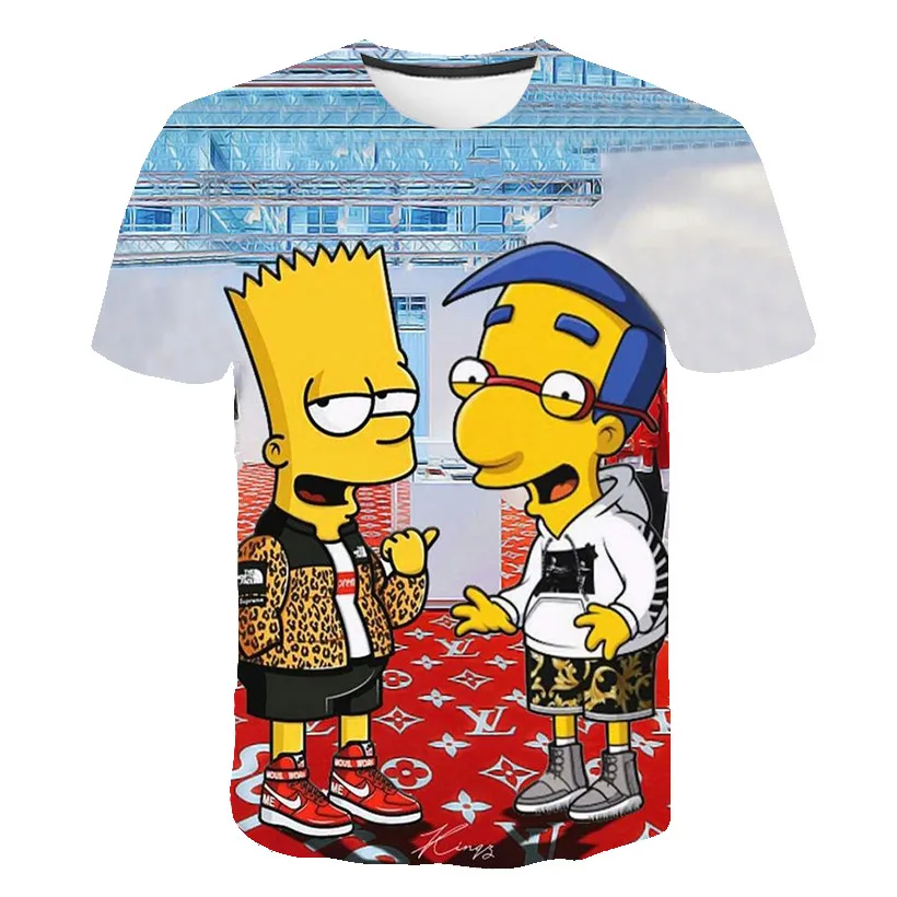Новая футболка Симпсон печать 3D мужская женская футболка Повседневная Harajuku Мультфильм забавная футболка S-6XL - Цвет: 2310