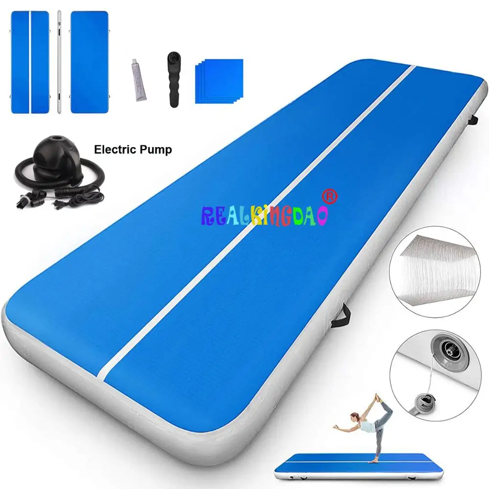 buy Free shipping 6m*2m Inflatable Cheap Gymnastics Mattress Gym Tumble Airtrack Floor Tumbling Air Track