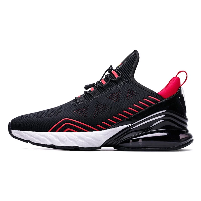 ONEMIX/мужские кроссовки; спортивная обувь с воздушной амортизацией; обувь без шнуровки; спортивные уличные тренировочные туфли; кроссовки для бега - Цвет: Black Red