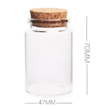 

Hot 100pcs 80ml Glass Bottles with Cork Crafts Bottles Jars 80cc Empty Jars Containers Bottles
