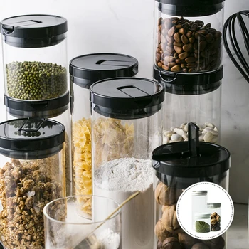 

Sealed Glass Mason Jar Food Storage Containers Kitchen Storage Container Box Candy Bottles Glass Tea Cans Glass Jars and Lids