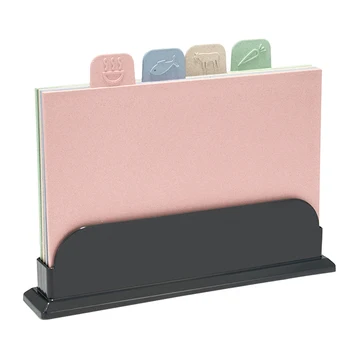 

4pcs With Stand Assorted Index Cutting Chopping Board Set Vegetable Meat Dining Kitchen Food Preparation Wheat Straw Separately