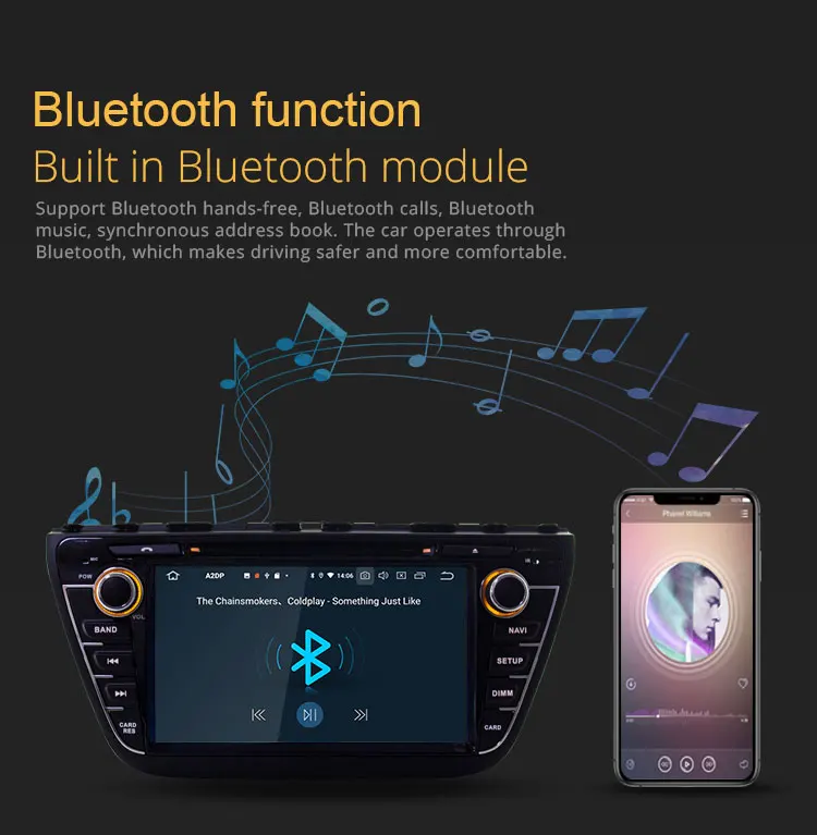 Perfect TOPBSNA 8 inch Android 9.0 Car DVD Player For Suzuki SX4 S-Cross 2014 2015 2016 WIFI Multimedia GPS Stereo 2 Din Car Radio Audio 3