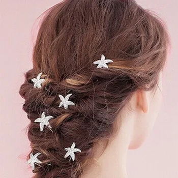 

U Type Hairpin Bride Headwear Starfish Disc Hair Insert Needle Studio Modeling U Type Hair Fork Hairpin Rhinestone Hair Decorate