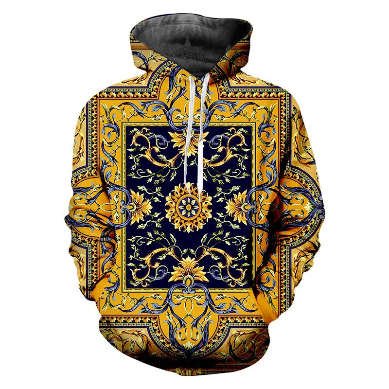 

Vintage Floral Hoodie Sweatshirts Men Women Gothic 3d Print Flower Hooded Pullover Custom You Own Design Unisex Hip Hop Clothing