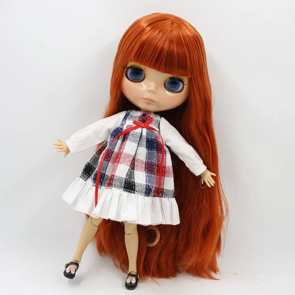 Neo Blythe Doll with Ginger Hair, Tan Skin, Shiny Cute Face & Custom Jointed Body 1