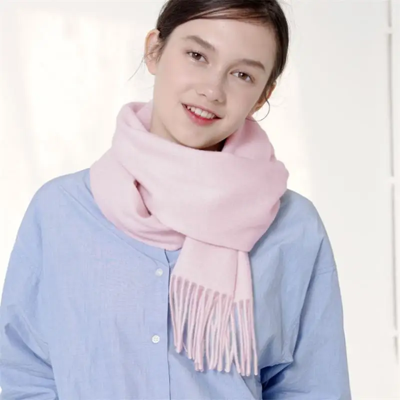 SupSindy зимний женский шарф мягкий теплый 120 г кашемир шерсть шарфы для женщин роскошный пашмины шаль длинный шарф с кисточками женский - Цвет: 016