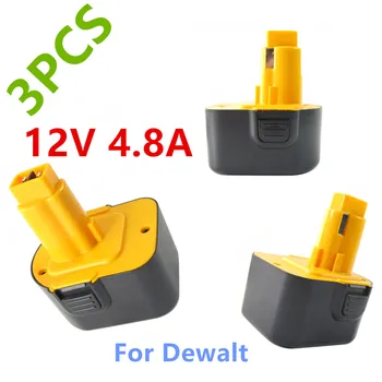 

100%3PCS 12V 4800mah Tool Battery for Dewalt De9074 DC9071 DA981 DW051