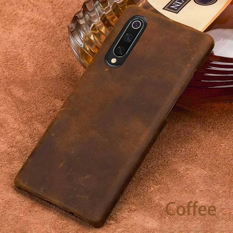 Чехол для телефона для Xiaomi mi 8 9se9T A1 A2 A3 Lite Max 2 3 mi x 2s 3 Poco F1 Crazy Horse кожа случай для Redmi Примечание 4 4X 4A 5 6A 7A Pro - Цвет: Coffee
