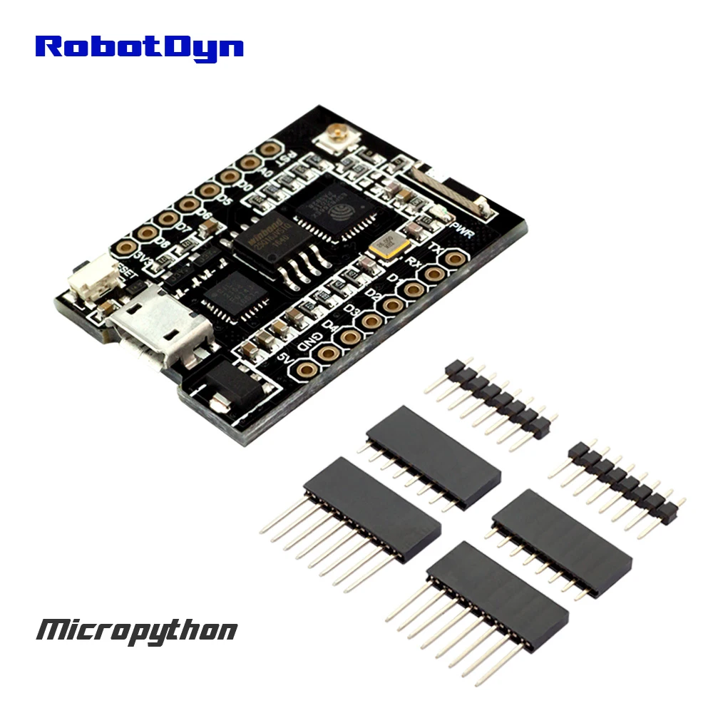 

RobotDyn WiFi D1 mini PRO integration of ESP8266 + 32Mb flash and USB-TTL CP2104, Micropython