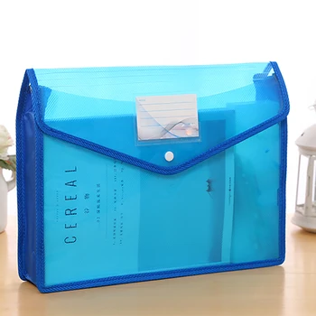 

A4 Large Capacity Folder Portable Waterproof Document Holder Transparent Thickened Test Paper Stationery Storage Office File Bag