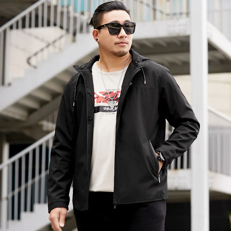 

new high quality spring plus size 8XL 7XL 6XL 5XL Brand Jacket Men Clothes Trend Fit Casual Mens Detachable hat Jacket