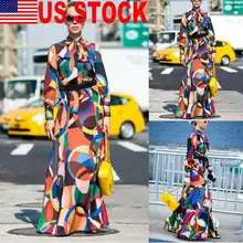 Женское зимнее платье геометрической формы, в стиле бохо с длинным рукавом, длинное платье макси, вечерние пляжные сарафаны