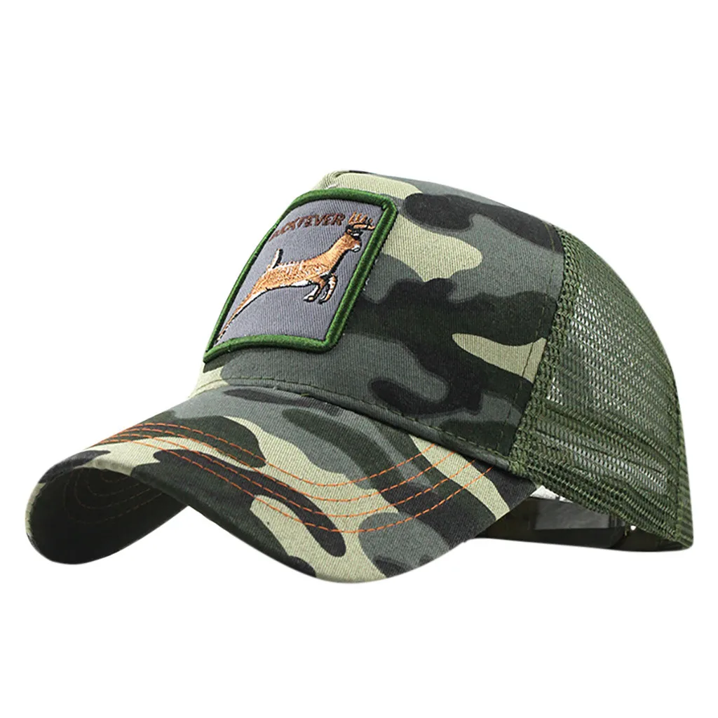 Camouflage Мужские бейсболки с вышивкой, универсальные, регулируемые, высокое качество, для улицы, с животным принтом, для папы, грузовика, водителя, сетчатые шапки - Цвет: Camouflage