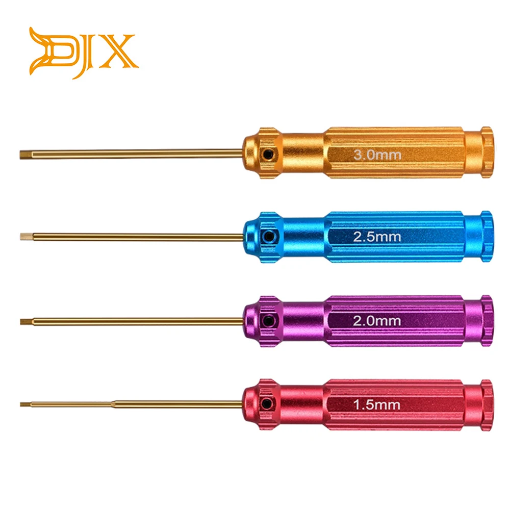 

DJX 4PCS 1.5/2.0/2.5/3.0mm Steel Hexagon Screwdriver Tool Kit for RC helicopter Drone FPV Racing