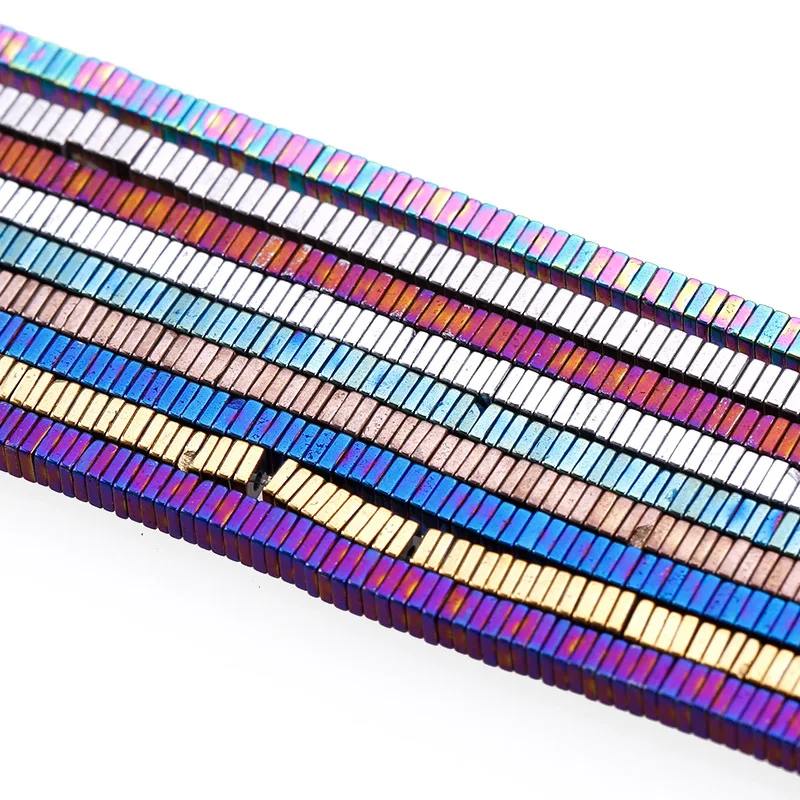 Квадратные разделители из гематита Гальванизированные квадратные бусины для