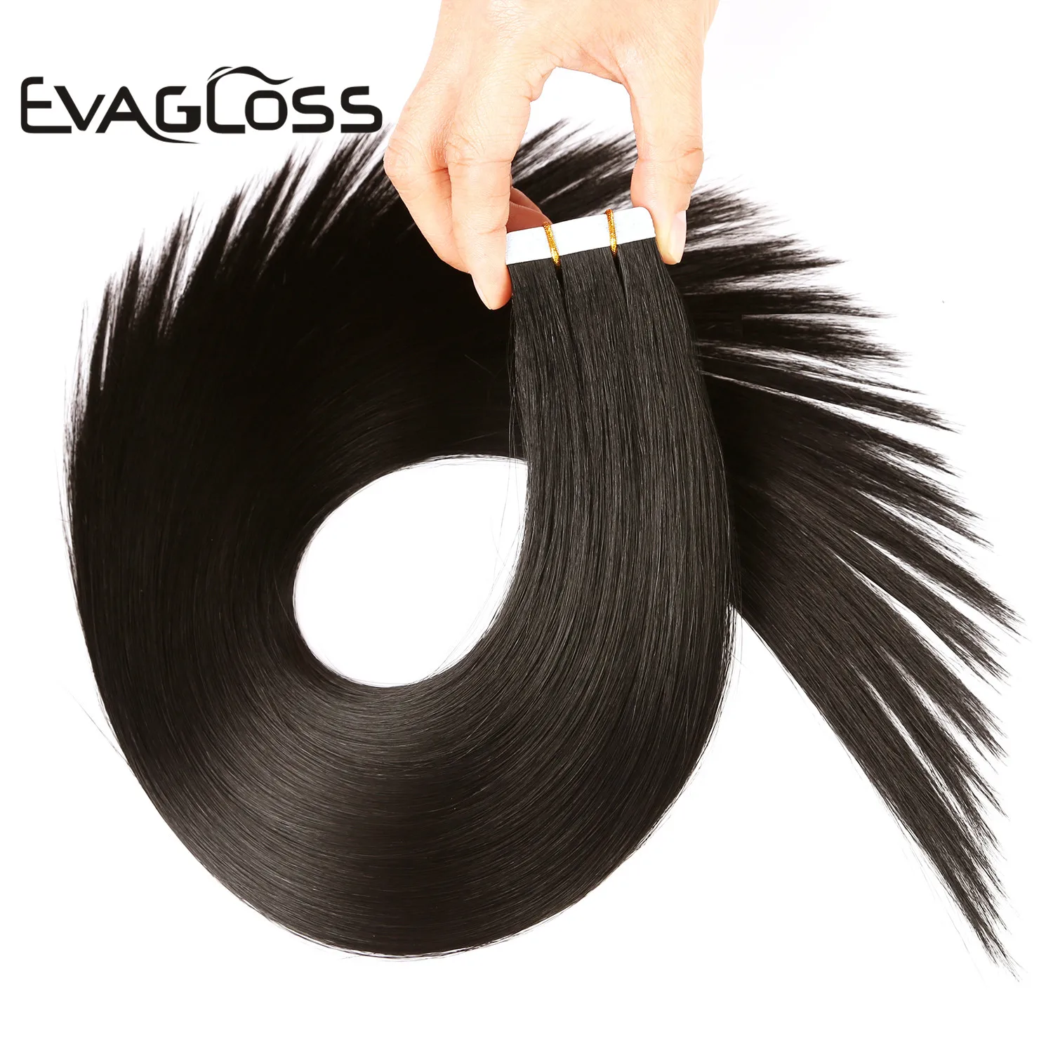 

EVAGLOSS Skin Trame Real Remy Tape dans Extension de cheveux humains 10pcs 20pcs 40pcs Ruban Adhйsif dans Extensions de cheveux