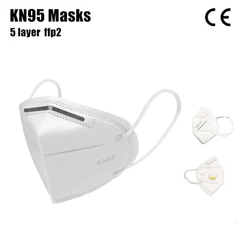 

White KN95 Mascarillas Face Mask Filter with Breathing Valve FFP2 Anti Dust Fabric Facial Mouth Masks Protective CE KN95mask