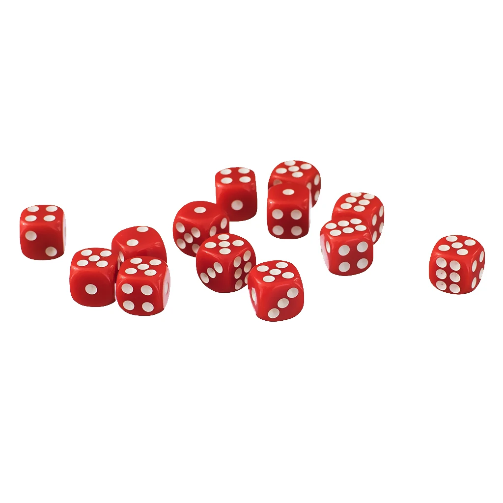 Hot Sale 50 x 12mm Opaque 6 Sided Spot Dice Games D6 RPG Gambling Dice Party Board Games Supplies Accessories 