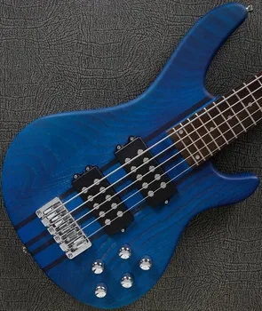 

BLUE ashwood neck through active electric bass guitar 5 string 43 inch popular bass guitar