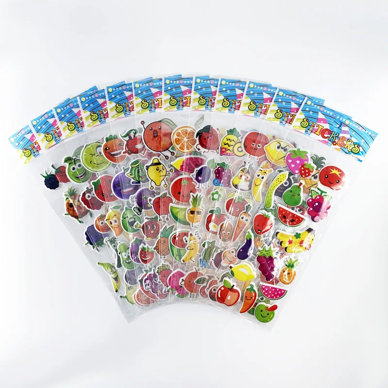 12 Sheets/Set Love Heart-Shaped 3D Cute Puffy Bubble Stickers for