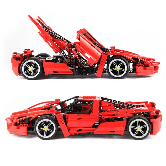 US $30.02 1359pcs Racers Ferrared Enzo Super Car 1:10 Scale Sports Car Enzo set fit 8653 Technic Legoings Bui
