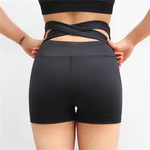Шорты для йоги с высокой талией, для занятий спортом, женская одежда для фитнеса, дышащие спортивные шорты для бега, быстросохнущие черные леггинсы